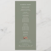 Sage Green Floral Wedding Ceremony Programma Programmakaart (Achterkant)