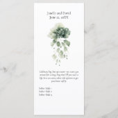 Sage Green Floral Wedding Cocktail and Wine List | Menu (Achterkant)