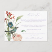 Sage Green Floral Wedding Details Kaart (Voorkant)