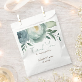Sage Green Floral Wedding Favor Bag Bedankzakje