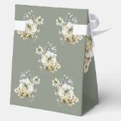 Sage Green Floral Wedding Favor Boxes Bedankdoosjes (Achterkant)