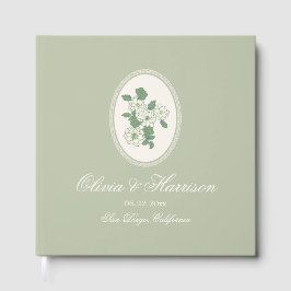 Sage Green Floral Wedding Guest Book Gastenboek