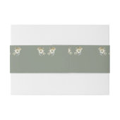 Sage Green Floral wedding invitation  Belly Uitnodigingen Wikkel (Achterkant Voorbeeld)