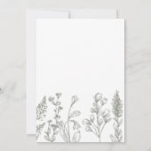 Sage Green Floral Wedding Invitations Kaart (Achterkant)
