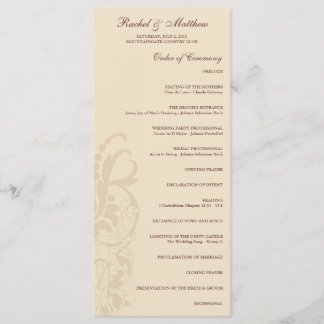 Sage Green Floral Wedding Programme Programmakaart