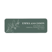 Sage Green Floral Wedding return address labels (Voorkant)