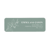 Sage Green Floral Wedding return address labels (Voorkant)