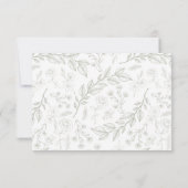Sage Green Floral Wedding RSVP Kaart (Achterkant)