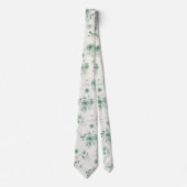 Sage Green Floral Wedding Tie Stropdas (Voorkant)
