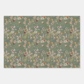 Sage Green Floral wrapping Paper (Voorkant)