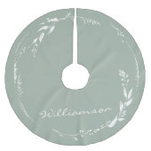 Sage Green Floral Wreath Monogram op persoonlijke  Kerstboom Rok (Voorkant)