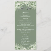 Sage Green Floral Wreath Wedding Reception Menu (Voorkant)