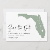 Sage Green Florida Kaart Modern Minimalistisch Scr (Voorkant)