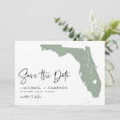 Sage Green Florida Kaart Modern Minimalistisch Scr (Staand voorkant)