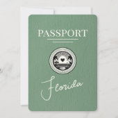 Sage Green Florida Passport Bewaar de datum Save The Date (Voorkant)