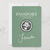 Sage Green Florida Passport Wedding Kaart (Achterkant)