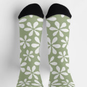 Sage Green Flower Pattern Moderne  Bloemen Sokken (Top)
