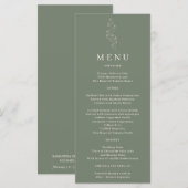 Sage Green Flower Tiny Design Line Menu (Voorkant / Achterkant)