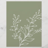 Sage Green Flowers Vrijgezellenfeest Bingogame (Achterkant)