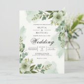 Sage Green Foliage Arch Wedding Kaart (Staand voorkant)
