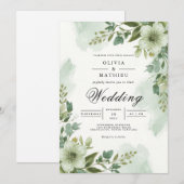 Sage Green Foliage Arch Wedding Kaart (Voorkant / Achterkant)