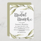 Sage Green Foliage Bridal Brunch Invitation Kaart (Voorkant / Achterkant)