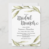 Sage Green Foliage Bridal Brunch Invitation Kaart (Voorkant)