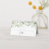 Sage Green Foliage Eucalyptus Botanical Weddenscha Plaatskaartje (Voorkant)