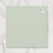 Sage Green Foliage Frame Baptism Bedankjes Labels (Achterkant)