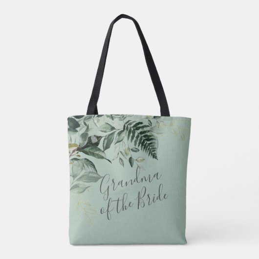 Sage Green Foliage oma van het bruidscadeau Tas (Achterkant)