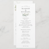 Sage green foliage Photo bruiloft Programmakaart (Voorkant / Achterkant)