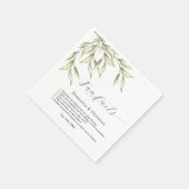 Sage Green Foliage Wedding Fun Facts Napkins Servet (Hoek)