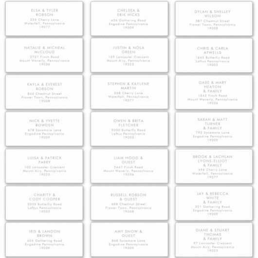 Sage Green Font Guest Address Sticker (Voorkant)