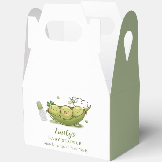 Sage Green Fopspeen Sweet Pea In Pod Baby shower Bedankdoosjes (Open)