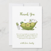 Sage Green Fopspeen Sweet Pea In Pod Baby shower Bedankkaart (Voorkant)