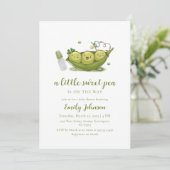 Sage Green Fopspeen Sweet Pea In Pod Baby shower Kaart (Staand voorkant)