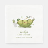 Sage Green Fopspeen Sweet Pea In Pod Baby shower Servet (Voorkant)