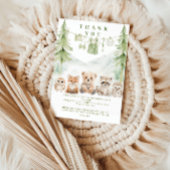 Sage Green Forest Adventure Baby Shower Bedankkaart