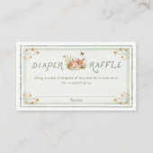 Sage Green Forest Baby Shower Diaper Raffle Ticket Informatiekaartje (Voorkant)