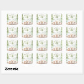 Sage Green Forest Baby Shower Favor Thank You Vierkante Sticker (Vel)