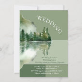 Sage Green Forest Lake Landscape Wedding Kaart (Achterkant)