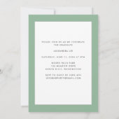 Sage Green Foto Afstuderen Aankondiging (Achterkant)