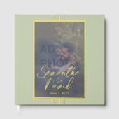 Sage Green Foto bruiloft Folie gastenboek (Voorkant)