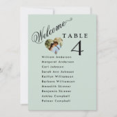 Sage Green Foto Wedding Zitplaatsen Plan Kaarten (Voorkant)