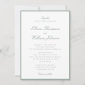 Sage Green Framed Wedding Invitation Kaart (Voorkant)