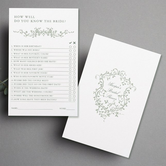 Sage Green Frans Victoriaans Vrijgezellenfeest Spe (Front & Back)