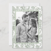 Sage Green Franse Victoriaans Bloemfoto bruiloft Save The Date (Achterkant)