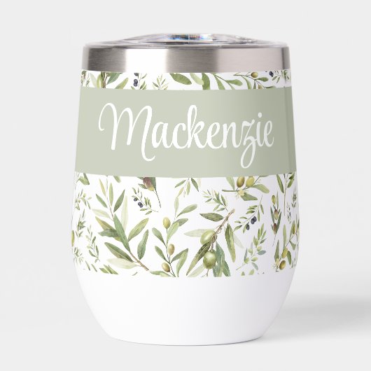 Sage Green French Country Chic Olive Name Monogram (Voorkant)