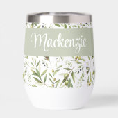 Sage Green French Country Chic Olive Name Monogram (Achterkant)