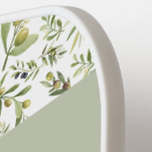 Sage Green French Country Chic Olive Name Monogram Pickleball Paddle (Links Detail)